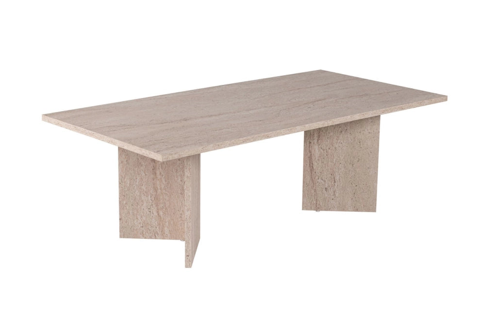 Tavolino da caffè in legno "Sabin" - 60 x 119 x 40 cm - Travertino