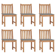 Sedie da Giardino 6 pz con Cuscini in Legno Massello di Teak cod mxl 8379