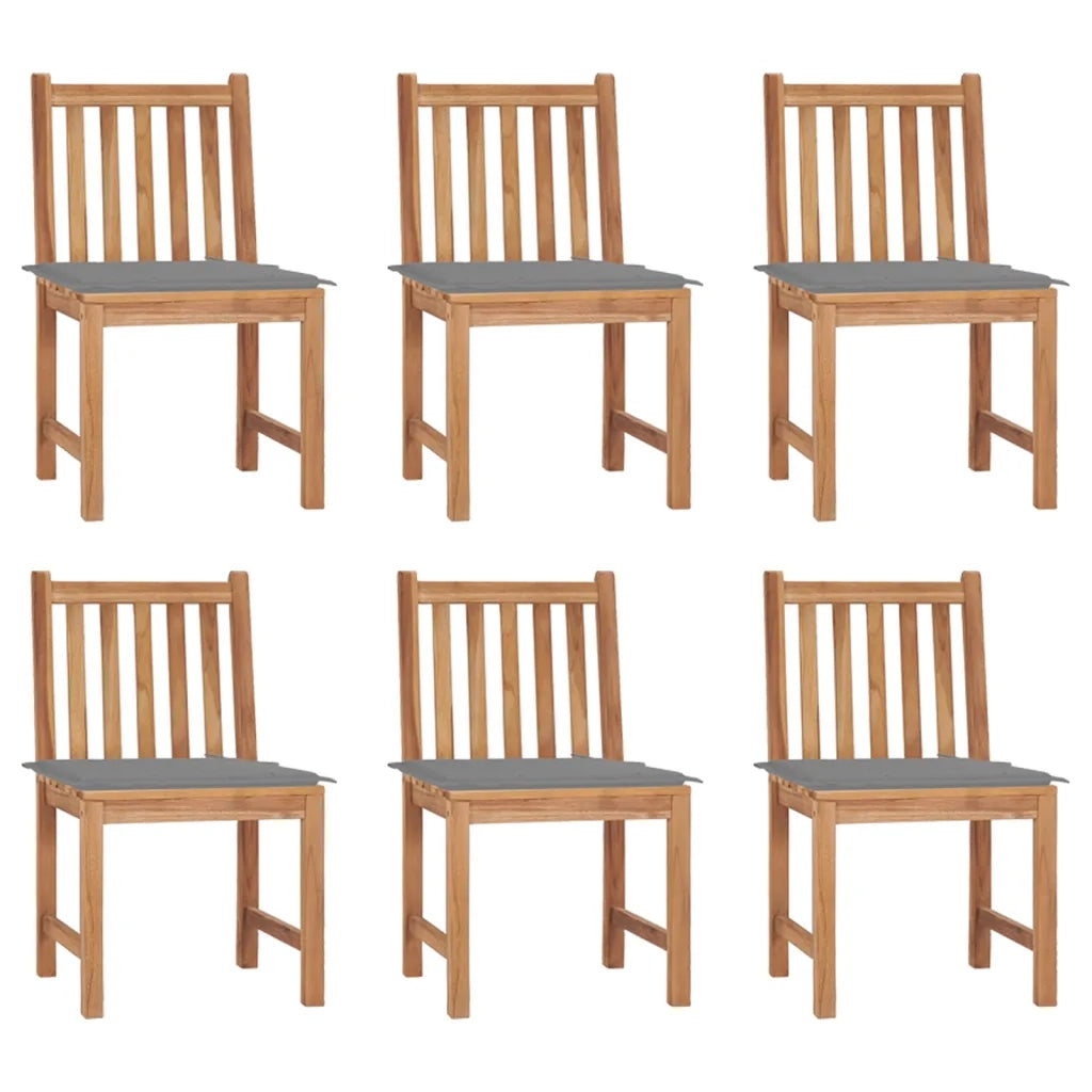 Sedie da Giardino 6 pz con Cuscini in Legno Massello di Teak cod mxl 8379