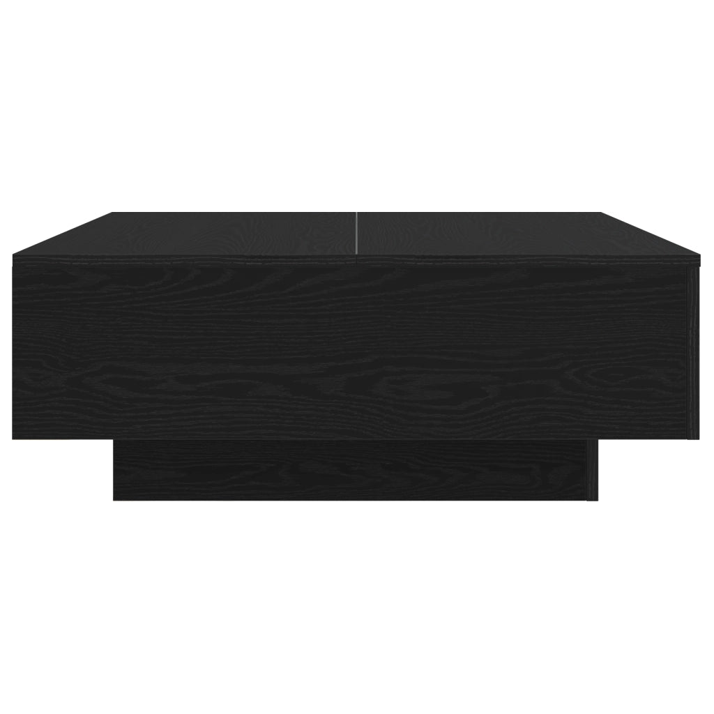 Tavolino da caffÃ¨  con luci LED Finitura in rovere nero 80x80x31 cm