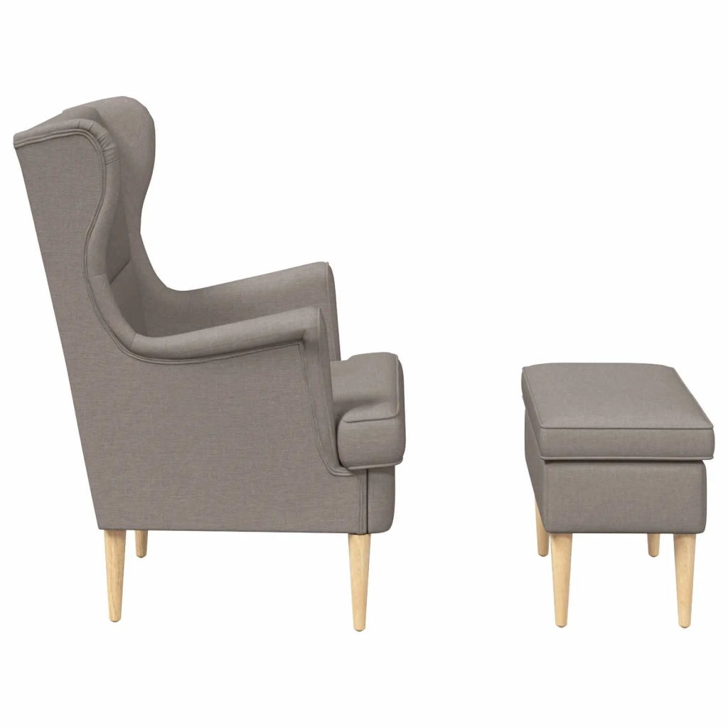 Poltrona con Ottomano 2 pz Tortora Tessuto 3418805