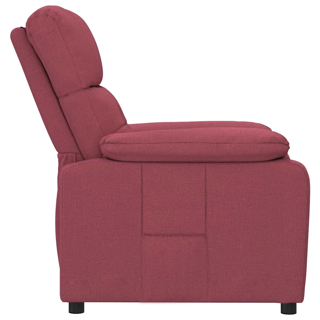 Poltrona Reclinabile in Tessuto Rosso Vino 289665