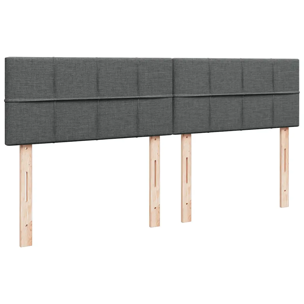 Giroletto a Molle con Materasso Grigio Scuro 200x200 cm Tessuto
