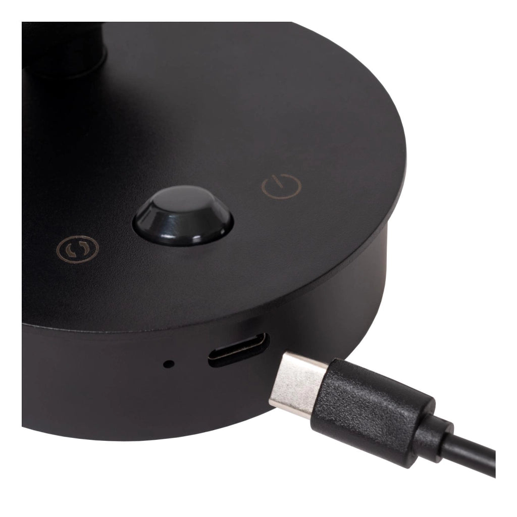 Faretto da parete LED wireless nero PIR Lucide TONI