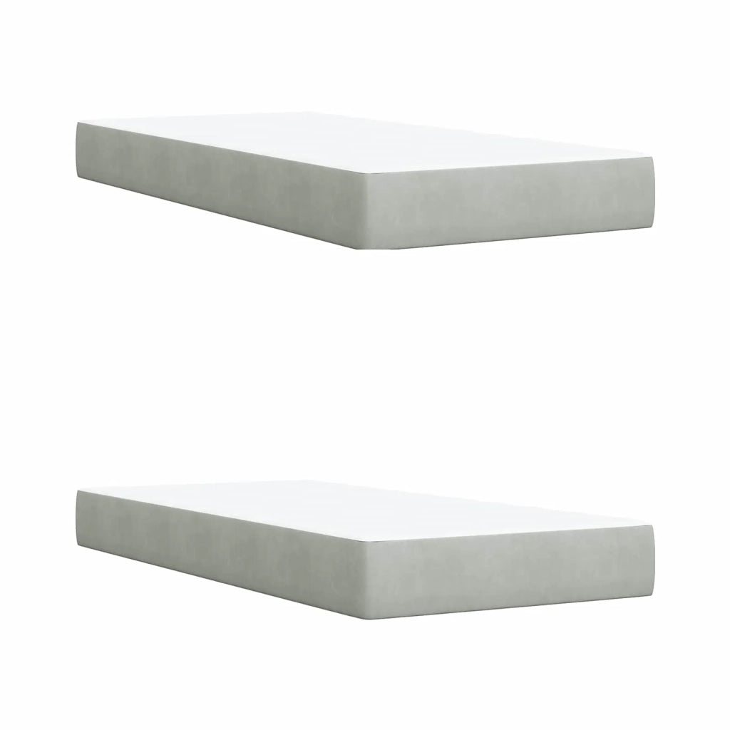Letto ottomano con materasso 2 pcs Grigio Chiaro Velluto 3456732