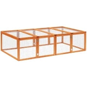 Gabbia per Animali da Compagnia, Gabbia per Roditori, Gabbia per Piccoli Animali in Legno di Abete, Naturale 181 x 100 x 48 cm