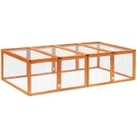 Gabbia per Animali da Compagnia, Gabbia per Roditori, Gabbia per Piccoli Animali in Legno di Abete, Naturale 181 x 100 x 48 cm