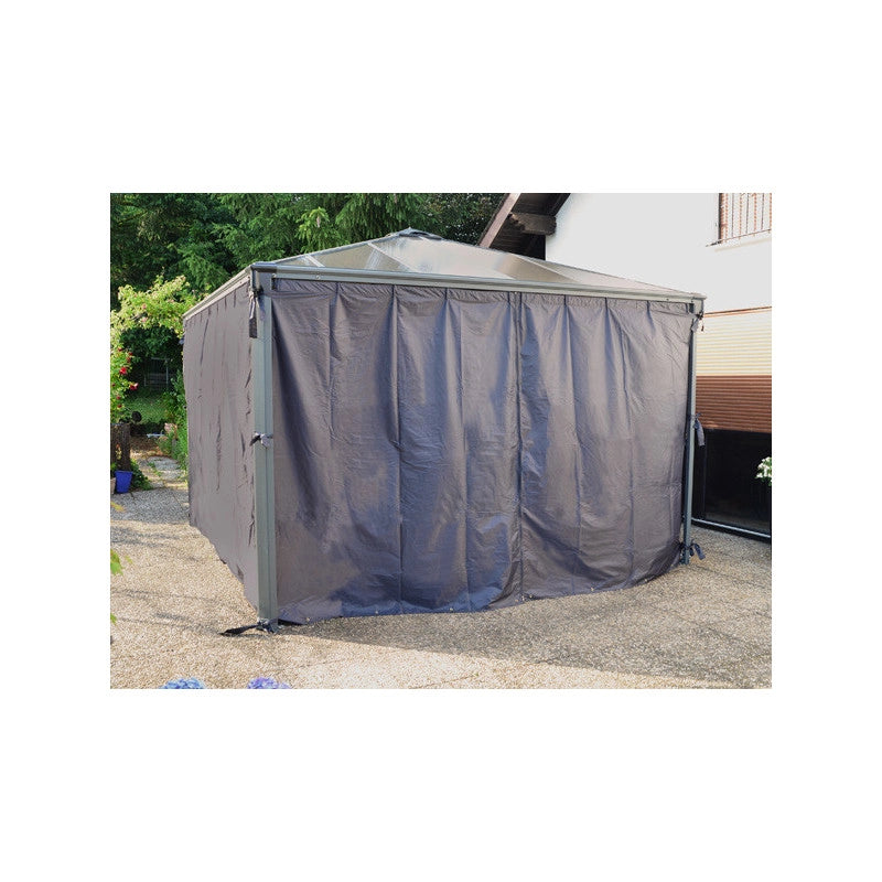 Set de 4 rideaux pour tonnelle Couv' Terrasse - 360x217 - GRIS