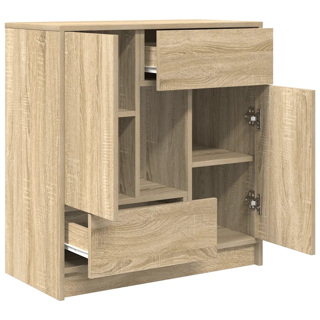 Credenza con Cassetti e Ante Rovere Sonoma 70,5x34x74,5 cm 861843
