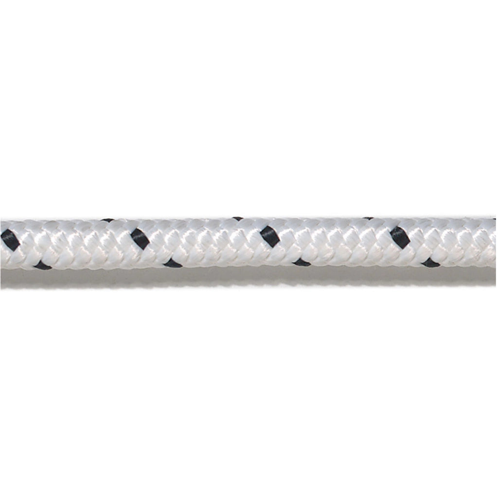 Treccia in poliestere diametro 6 mm serie standard bobina da 400 metri bianca f.segnale nero nautica