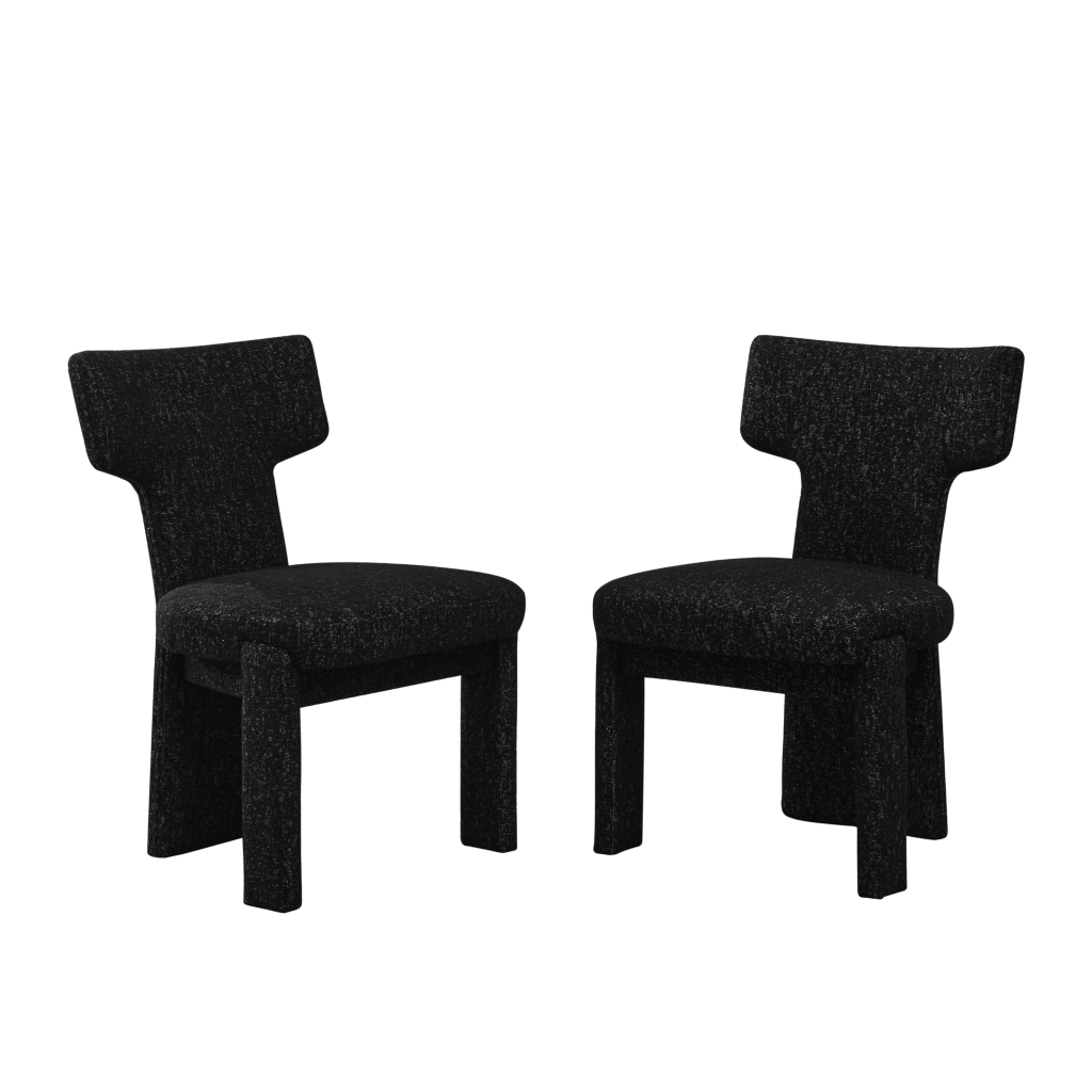 Poltrona Accent in Tessuto Chenille senza Braccioli ¨C MINIMAL ¨C Grigio Nero, Gambe in Legno