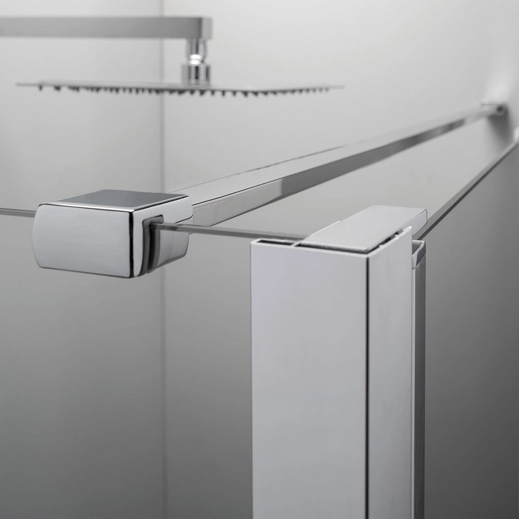 Box Doccia Angolare 80x100 Cm Apertura Saloon con Lato Fisso Trasparente
