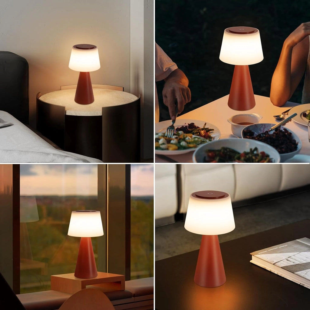 ZMH Lampada da tavolo LED wireless batteria 3600mAh dimmerabile moderna per soggiorno