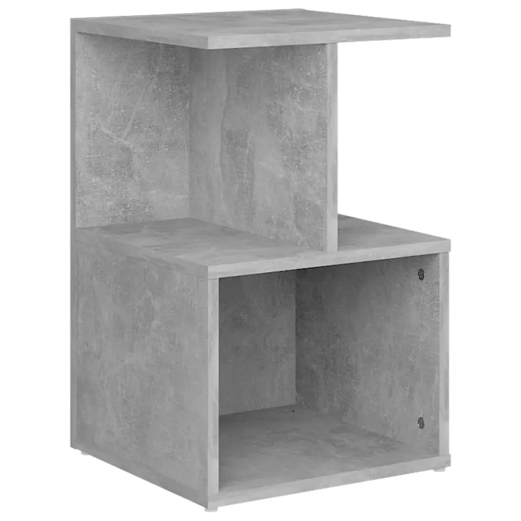 Comodino Grigio Cemento 35x35x55 cm in Legno Multistrato 806354
