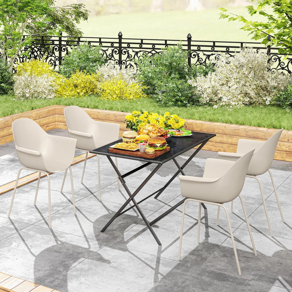 Set 4 Sedie da Giardino ¨C Xylo ¨C Design Moderno Grigio 59x55x84 cm