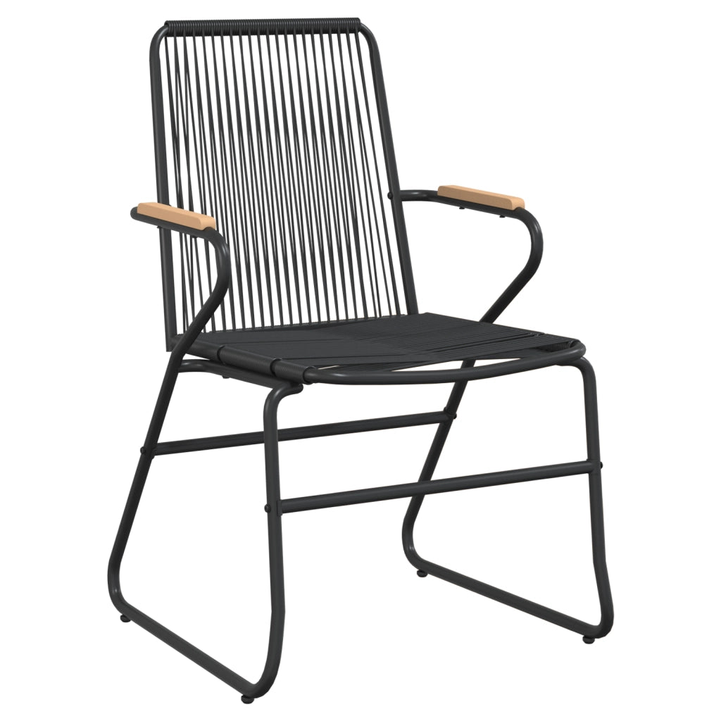 Set da Pranzo da Giardino 5 Pezzi Nero Rattan in PVC