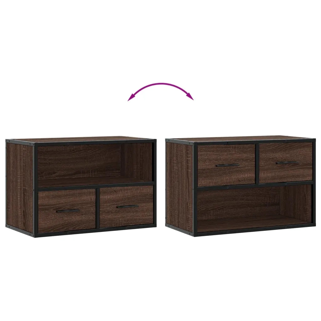 Mobile TV-Credenza per TV-Console TV Rovere Marrone 60x31x39,5cm in Truciolato e Metallo 880157