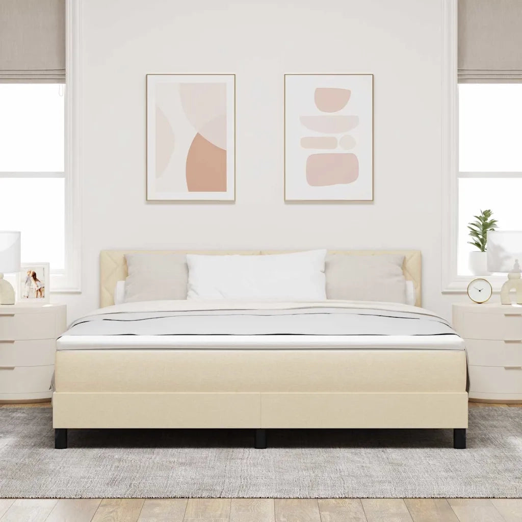 Letto a molle con cuscino Crema 180 x 200 cm Tessuto 3338788