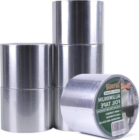 Tappo adesivo in alluminio impermeabile e resistente a temperature tra 80-100 gradi, per sigillatura, riparazione e isolamento - 10 x 120 m, 6 rotoli