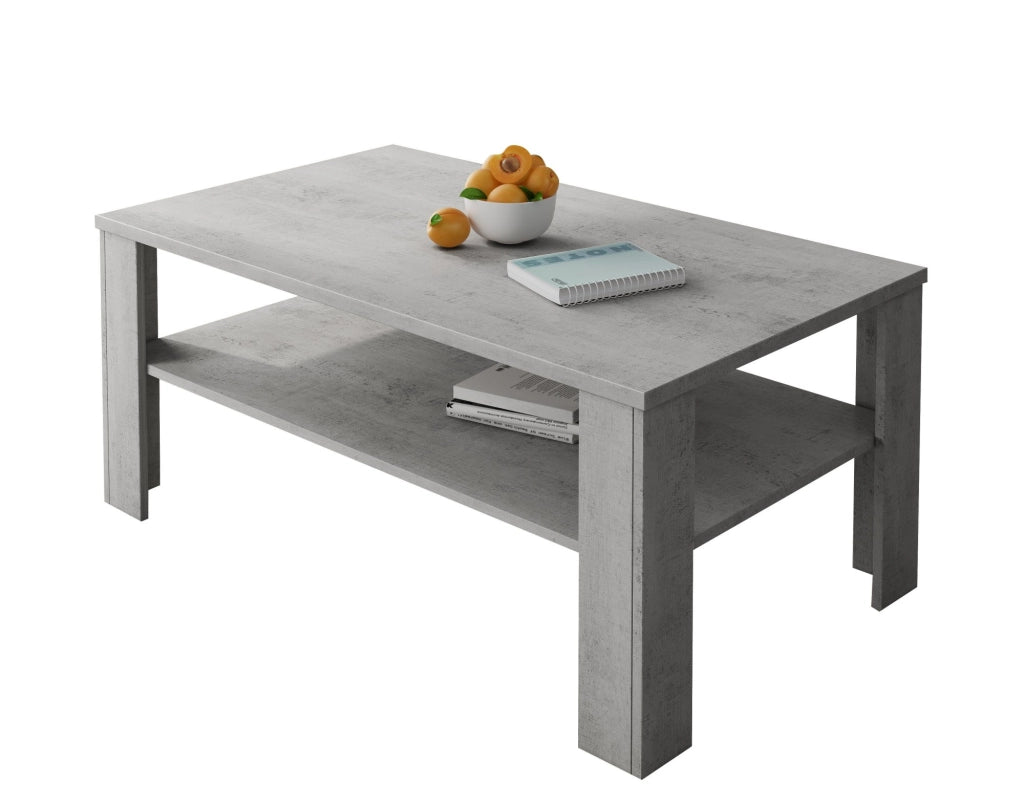 Rora, Tavolino da Salotto un Vano, 110x65x47h cm Grigio Cemento