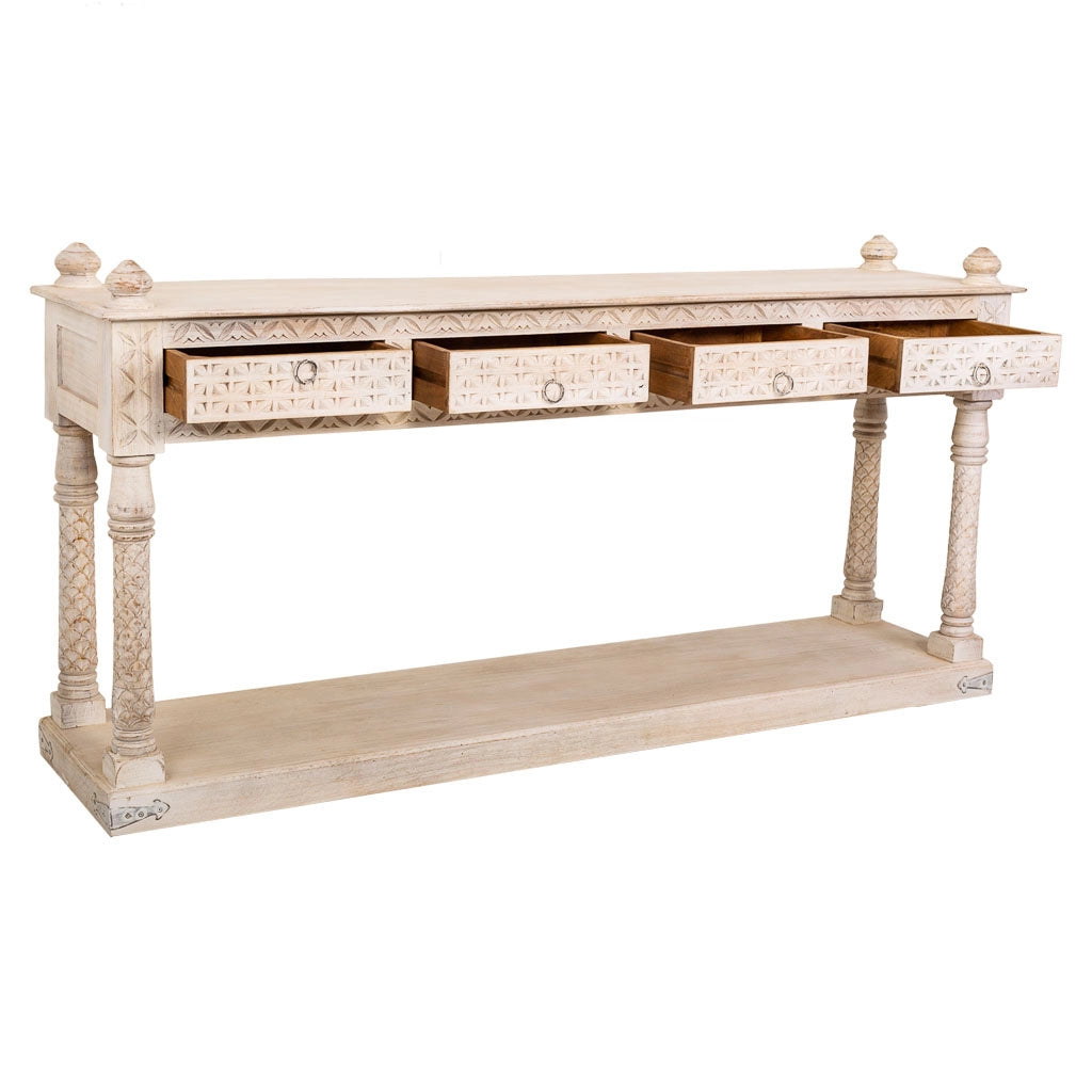 Mueble de entrada in legno finitura artigianale 196x46x97h cm