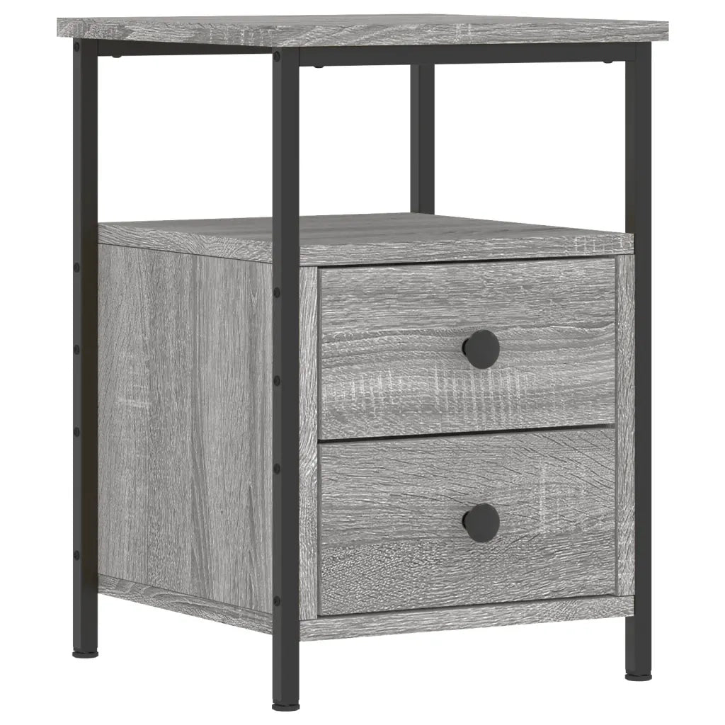 Comodini 2 pz Grigio Sonoma 34x35,5x50 cm in Legno Multistrato 826020