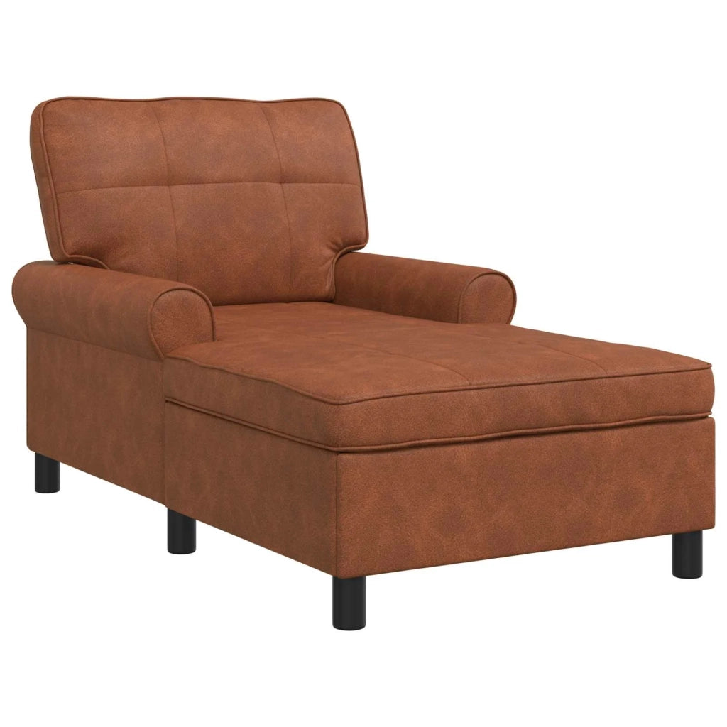Chaise Lounge Marrone 91 x 157 x 91 cm Pelle Sintetica