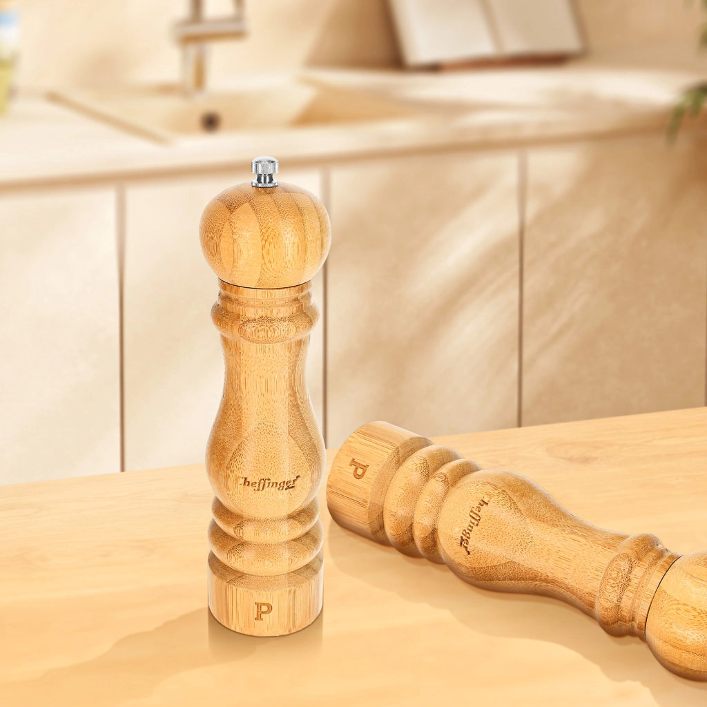 Lotto di 2 macinacaffè compatibili Macina sale/pepe in ceramica regolabile Marrone / Beige Cheffinger