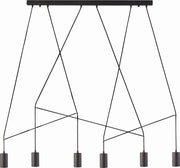 Lampadario sospeso Nowodvorski Imbria nero 6xGU10 130cm