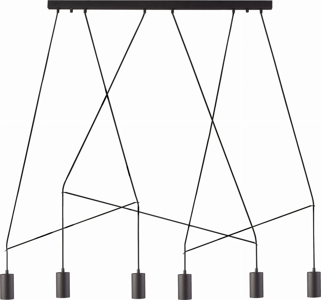 Lampadario sospeso Nowodvorski Imbria nero 6xGU10 130cm