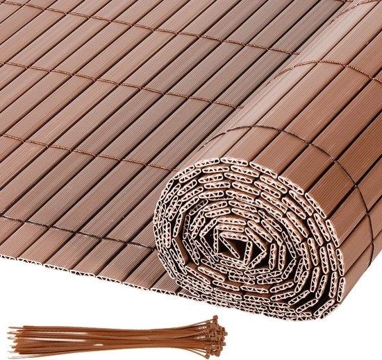 Schermo per giardino in PVC - divisorio per balcone e schermo per terrazza e giardino - marrone 0,8x4m