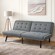Canap¨¦-lit futon pliable - Xylo - 146 cm - Grigio - Dossier regolabile in 5 posizioni