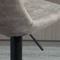 Set 2 Sgabelli da Bar con Schienale, Poggiapiedi e Altezza Regolabile Stile Industriale, Grigio