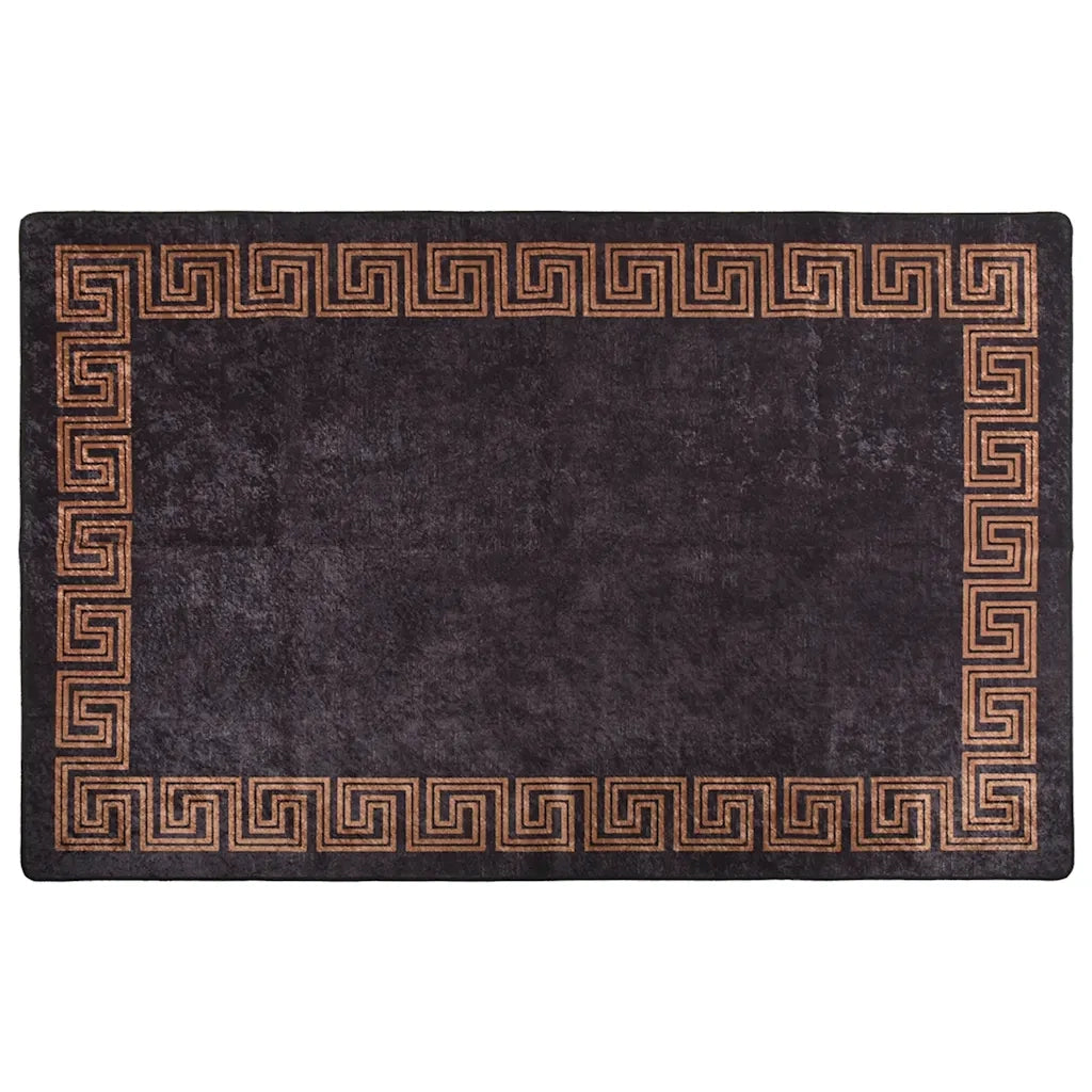 Tappeto Lavabile 80x150 cm Nero e Oro 337928