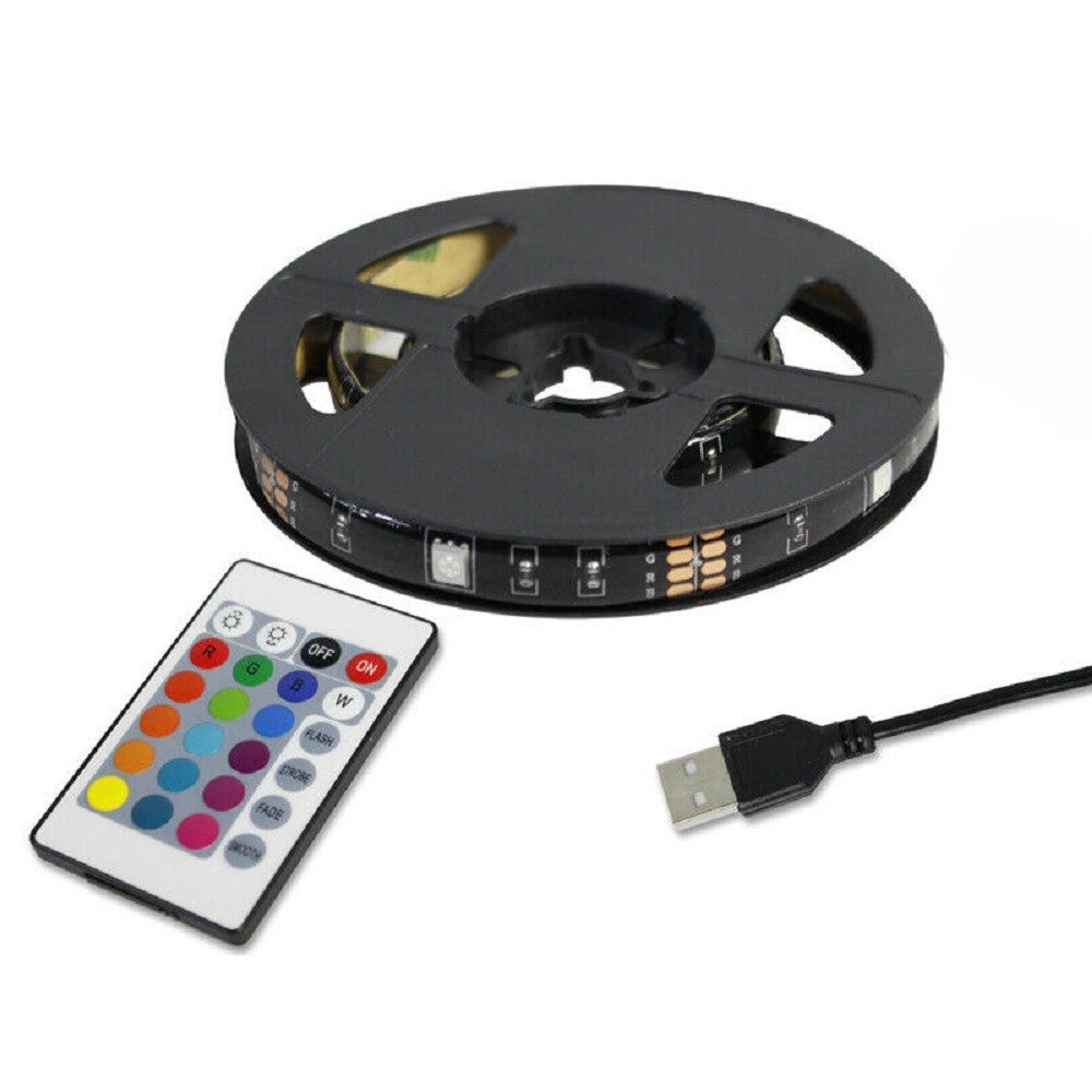 Trade Shop - Kit Tv Striscia Strip Led Usb Rgb 5v Per Retroilluminazione 2 Mt 3 Mt 5 Mt -    -2 Mt   -