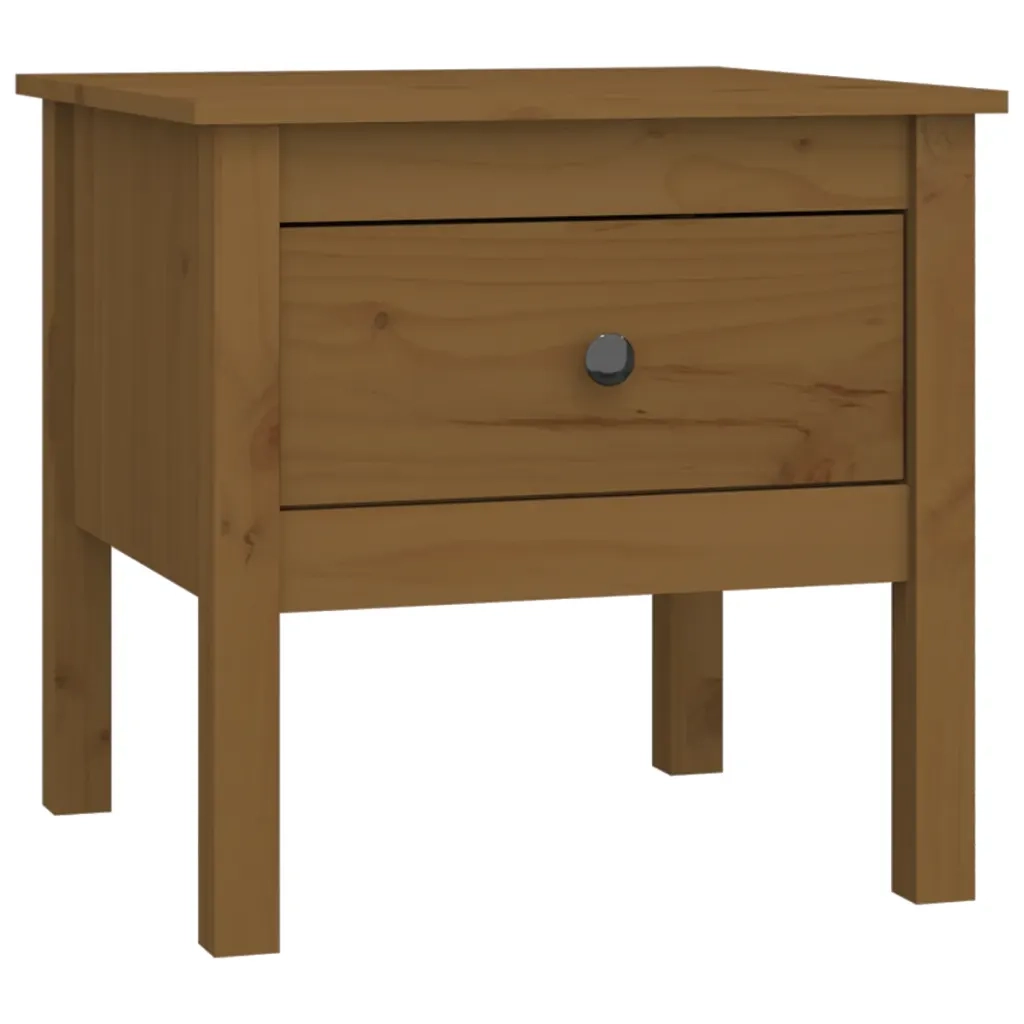 Tavolini 2 pz Marrone Ambrato 50x50x49cm Legno Massello di Pino 813801