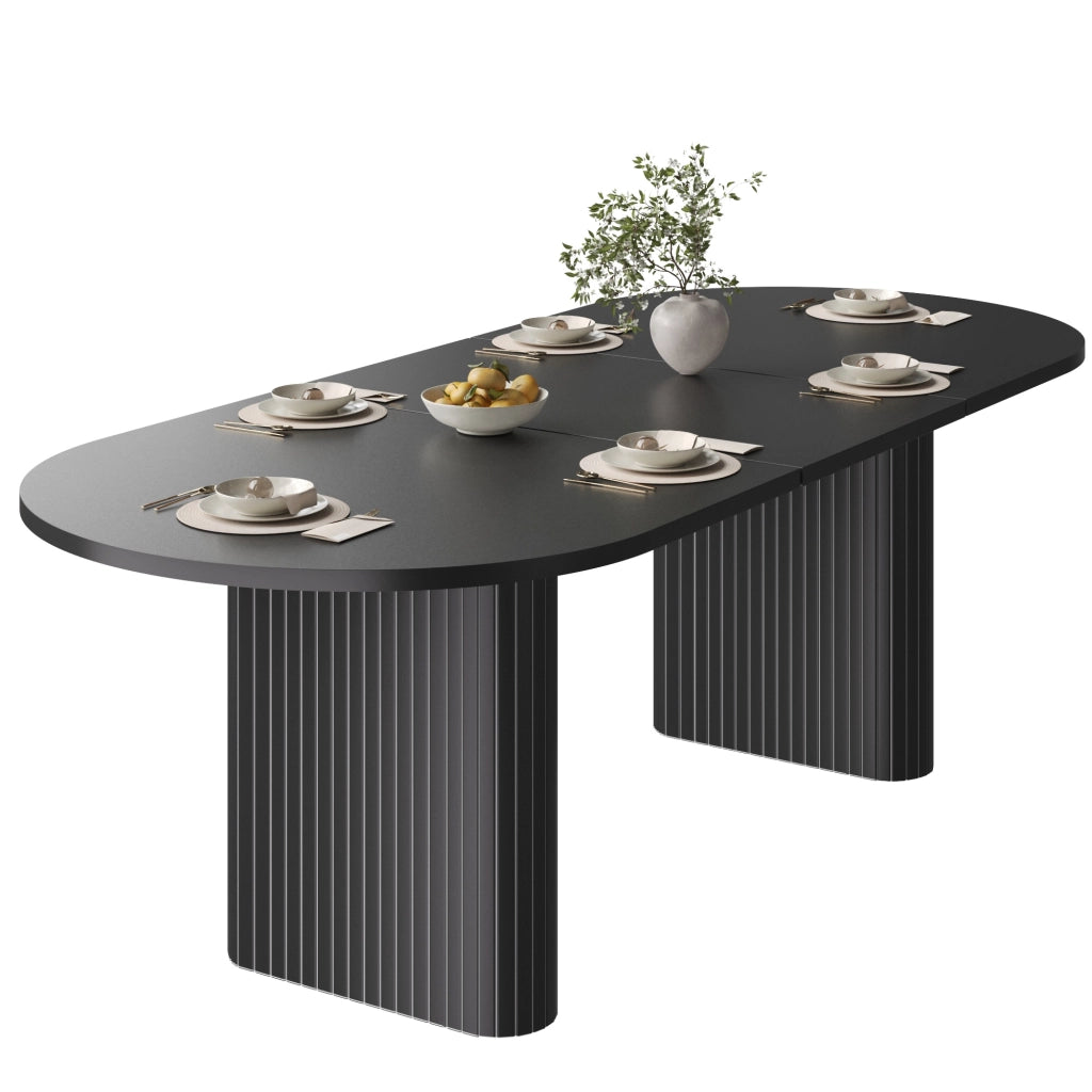 Tavolo da pranzo allungabile con piano regolabile; in MDF e metallo; nero; 120 × 80 × 75;5 cm