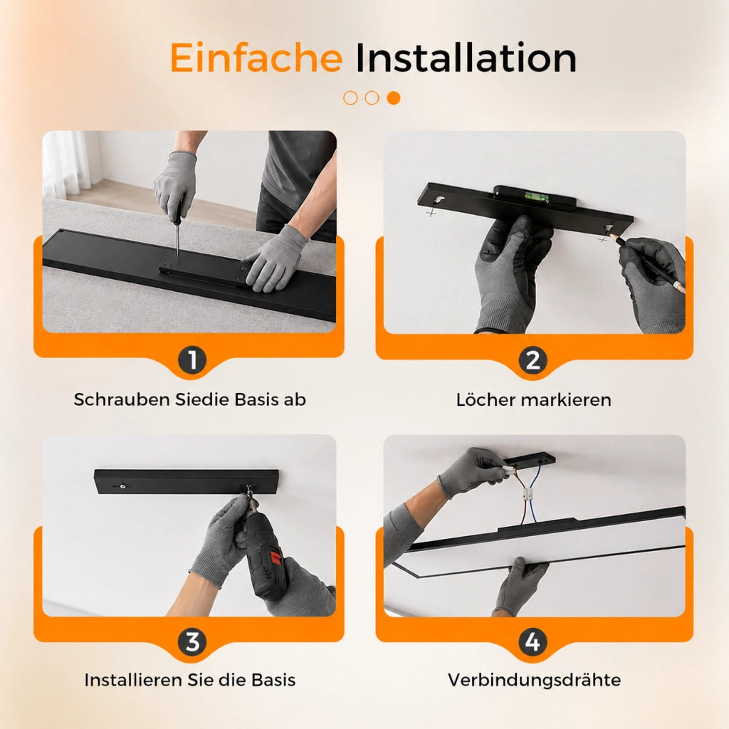 ZMH Lampada a Soffitto LED 100x25cm Dimmabile Pannello Nero Per Camera da Letto Ingresso