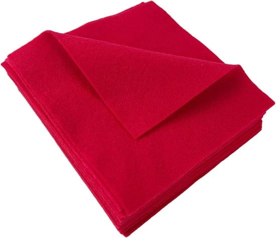 Velt in viltstof 14 mm spessore 15 x 15 cm colore rosso