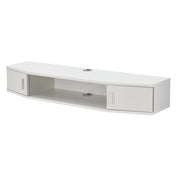 Scaffale dal design senza tempo per soggiorno/camera da letto mobile porta TV da parete 18 x 110 x 30 cm bianco 03_0011275