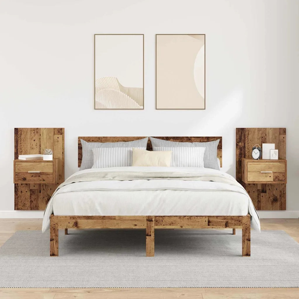 Armadio da Notte 2 pcs Legno vecchio 50 x 32,5 x 80cm 880477
