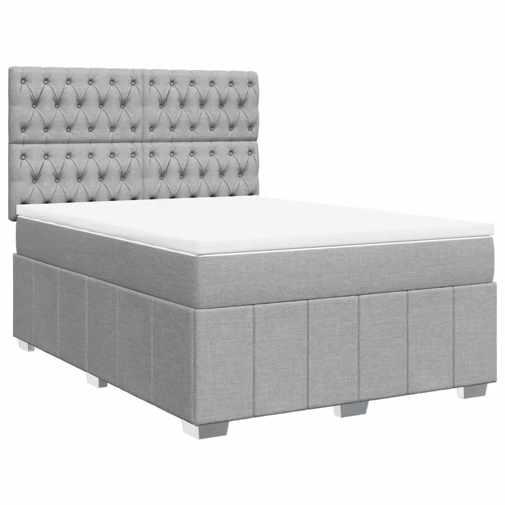 Giroletto a Molle con Materasso Grigio Chiaro 140x200cm Tessuto