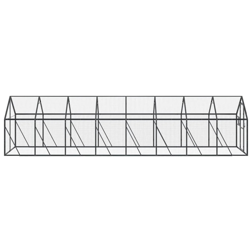 Voliera a gabbia 1,79 x 8 x 1,85 m alluminio antracite 02_0045636