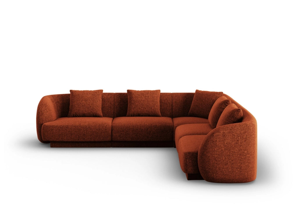 Cosmopolitan Design - Divano angolare reversibile "Tulum" 5 posti in ciniglia terracotta 