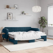 Divano Letto con Letto Estraibile Blu 80x200 cm in Velluto 3197055