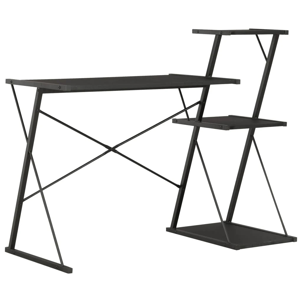 Scrivania da ufficio postazione di lavoro mobile per computer scrivania da studio con ripiano 116 x 50 x 93 cm nero 02_0023478