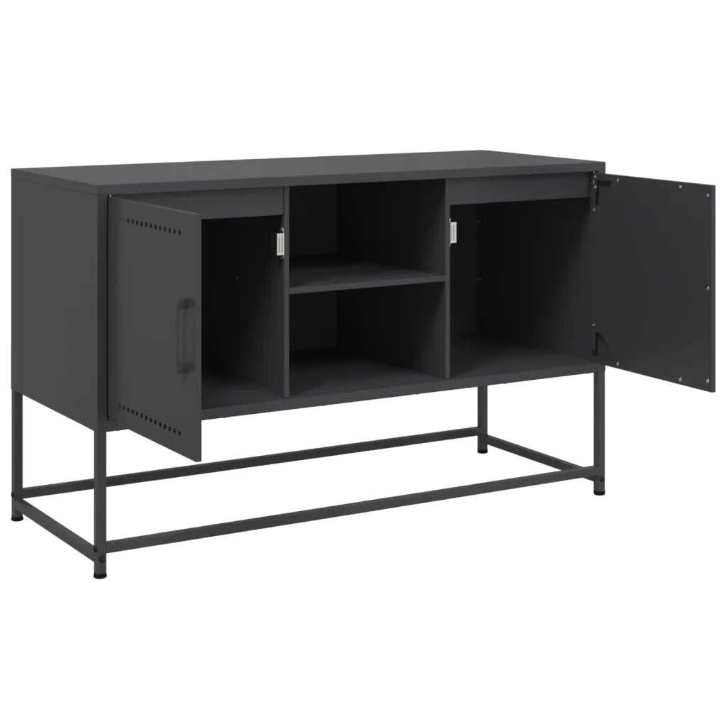 Mobile TV Nero 100,5x39x60,5 cm in Acciaio