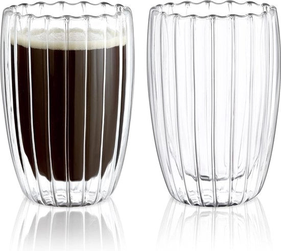 Set di 2 Tazze Isolate a Doppia Parete per Caffè Macchiato con Capacità 450ml, Resistenti al Calore, Insulate per Cappuccino e Latte