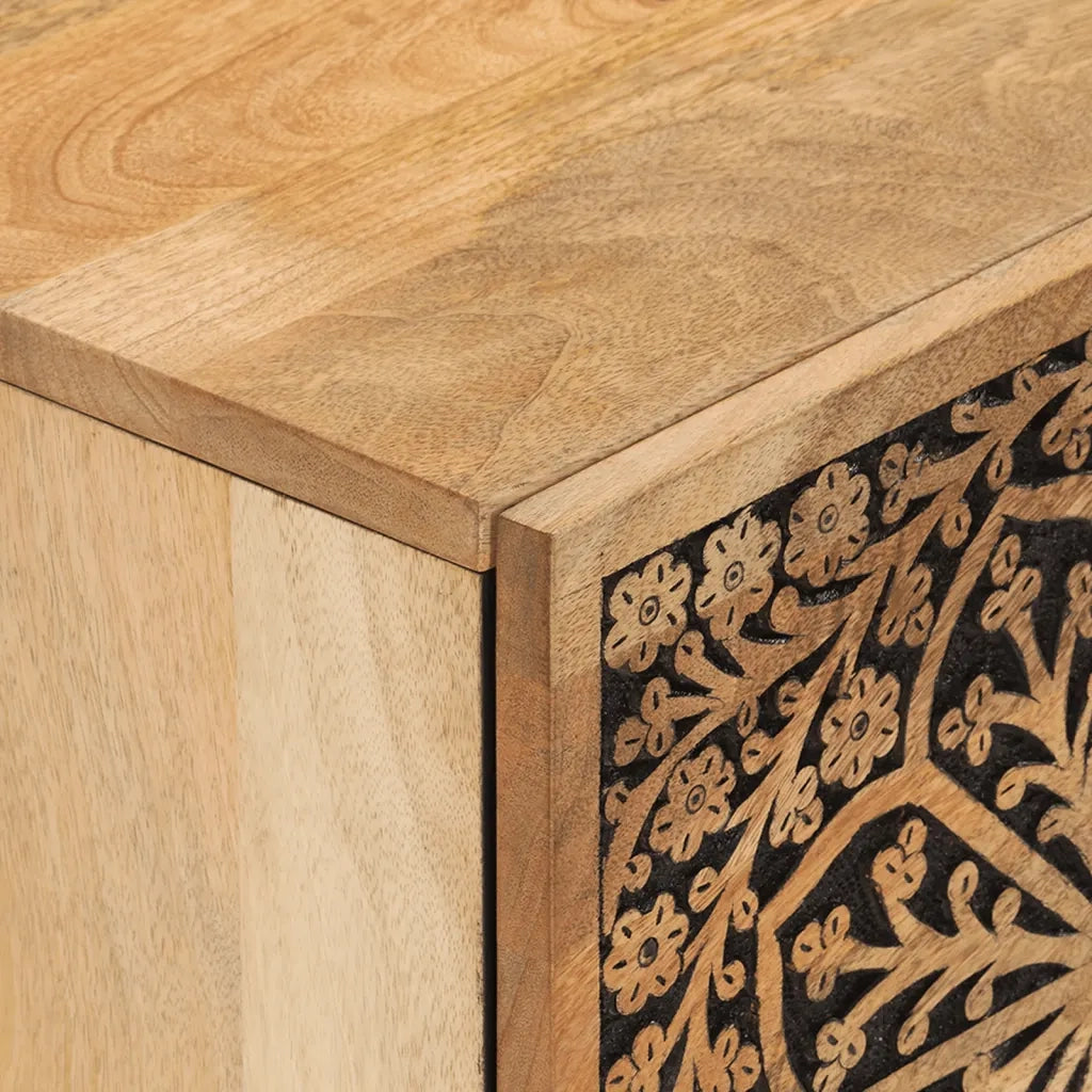 vidaXL Comodino 40x33x46 cm in Legno Massello di Mango