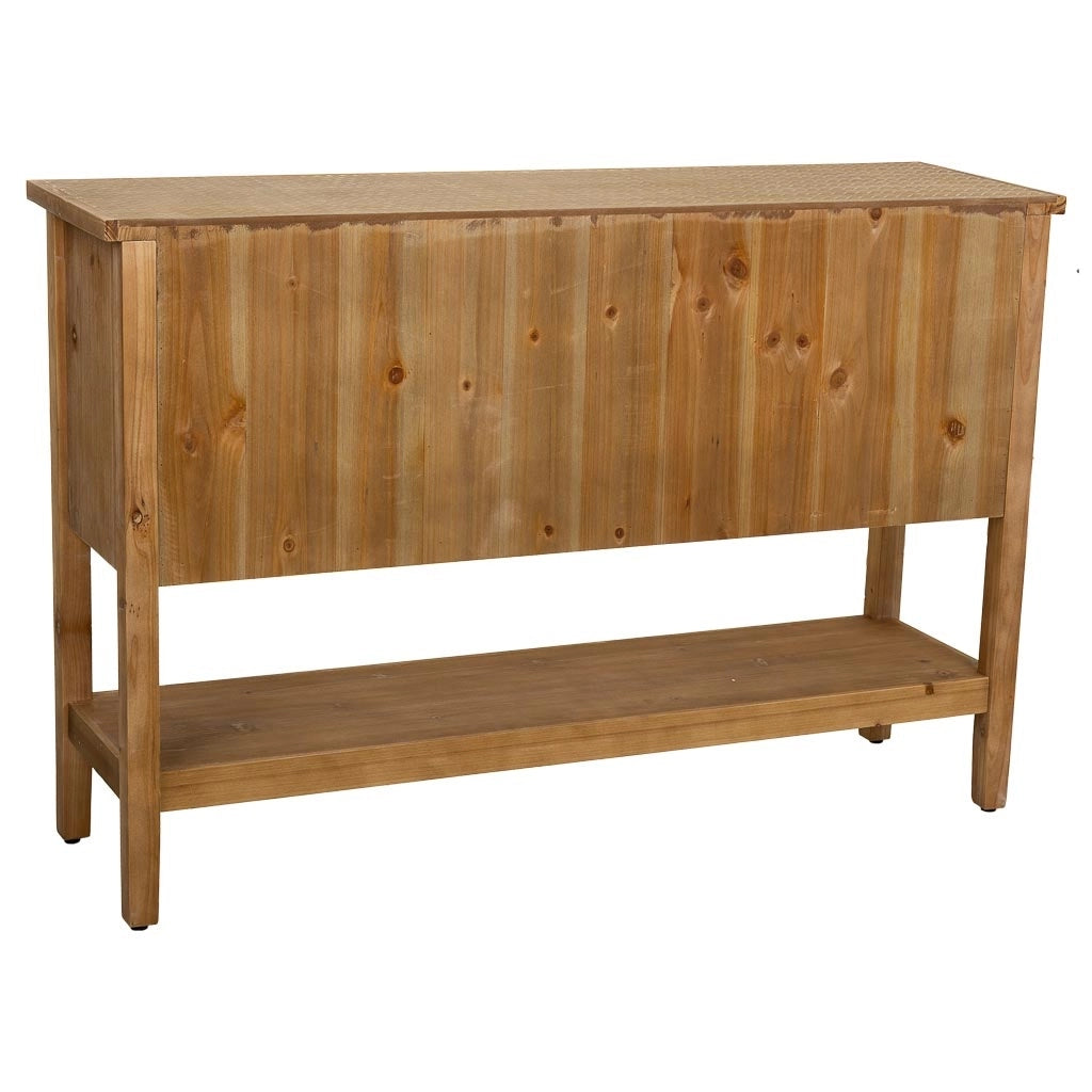 Mobile da ingresso in legno e metallo marrone 122x35x81,5h